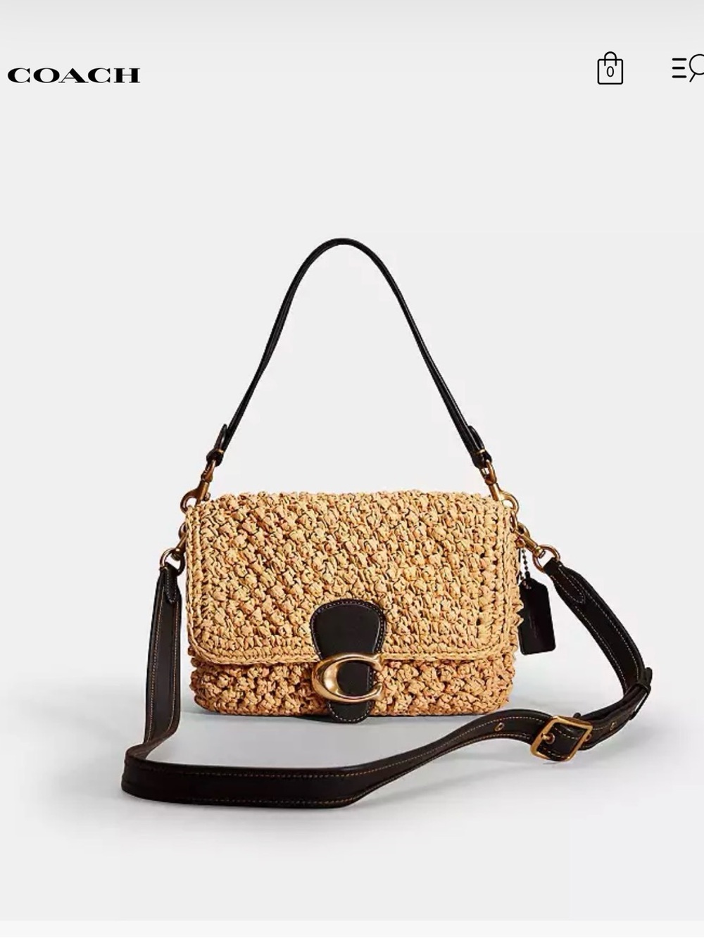 Coach Soft Tabby-Small Shoulder Bag- Raffia - Picture 6 of 7